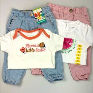Jeans & Onesie Baby Bundle - (6-9 Months)